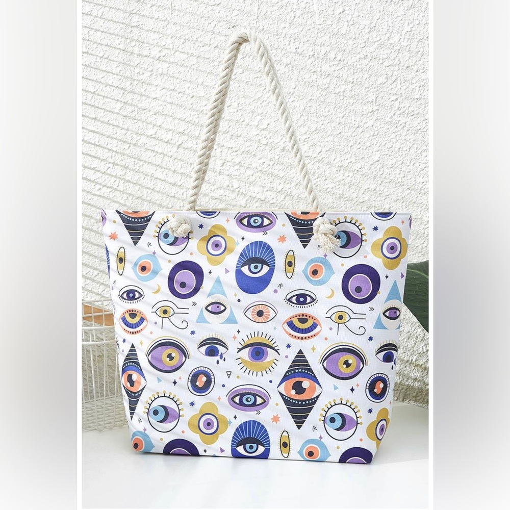 Evil eye tote bag